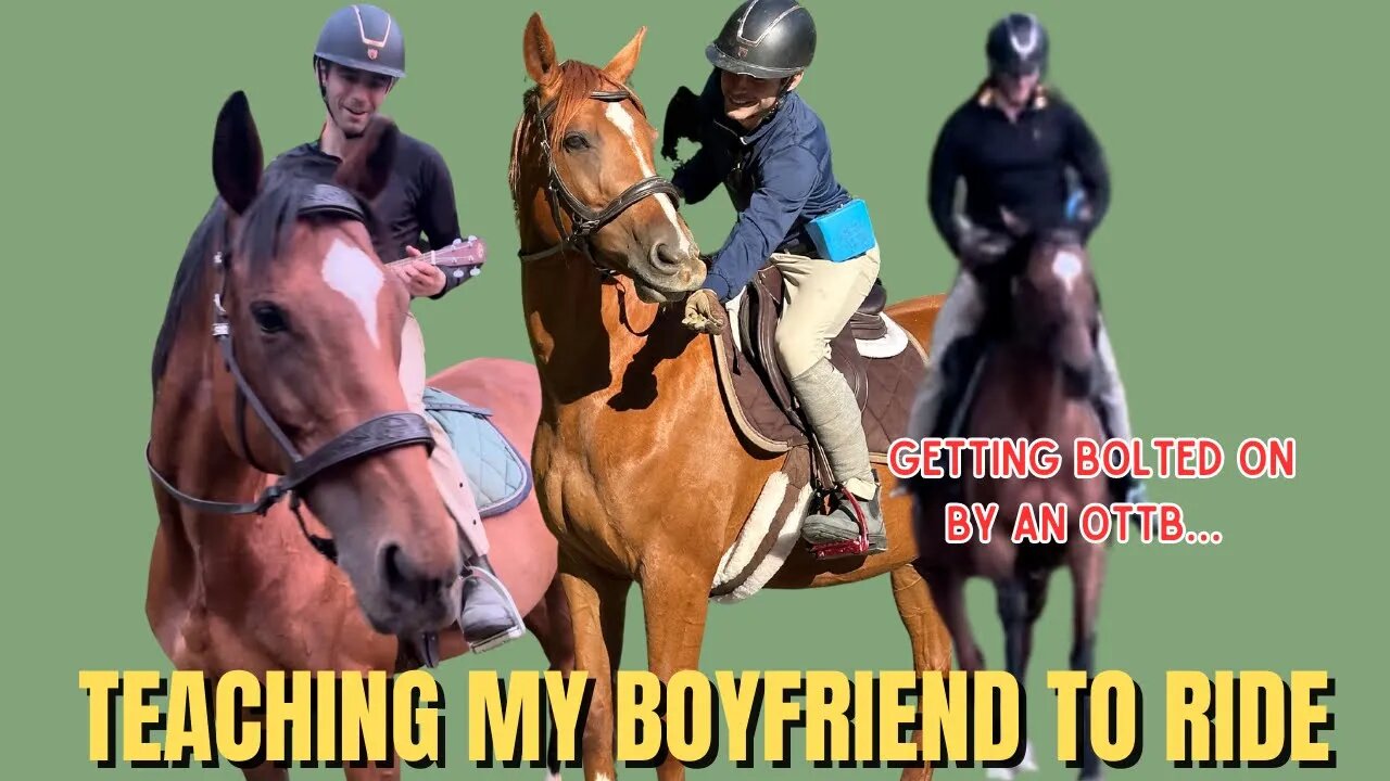 Non-Horsey Boyfriend Rides My OTTB (& other horses) | BARN VLOG