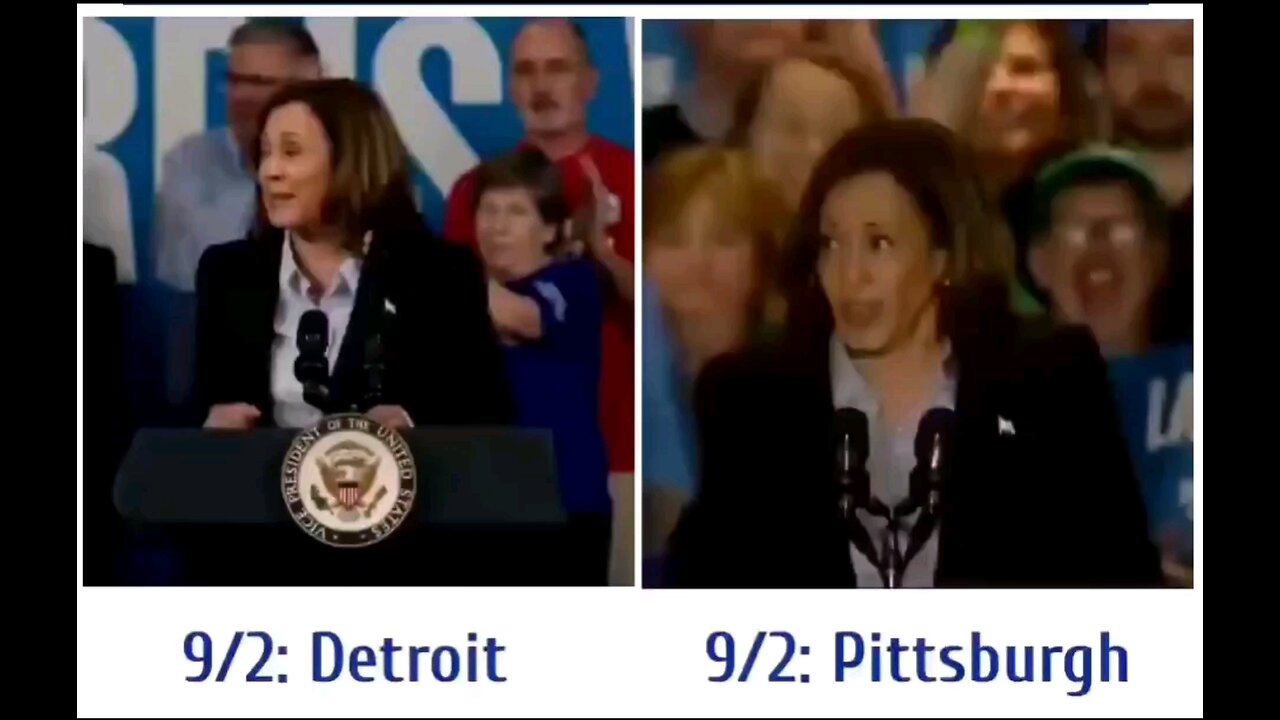 Kamala Harris Speaking in Detroit vs Pittsburgh Same Day Same speech Two entirely different accents