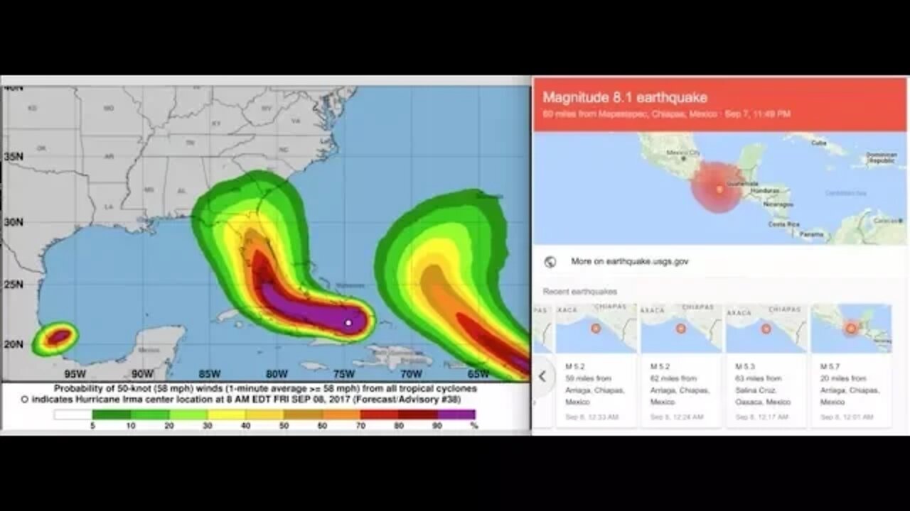 Massive 8.1 EQ in Mexico, Is Yellowstone Next? Hurricane Irma, Jose, Katia Path Updates