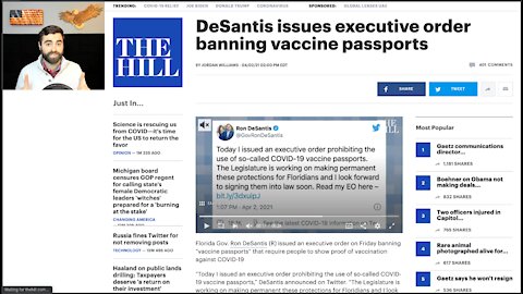 BASED Ron DeSantis Saves Florida From Vaccine Passports Via Executive Order - BAN On C19 Passports!