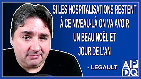 Si les hospitalisations restent à ce niveau-là on va avoir un beau Noël et jour de l'an. Dit Legault