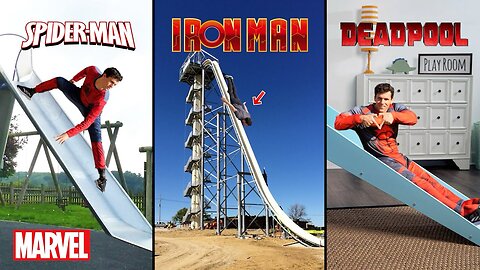 How Marvel Characters go down a slide. (Funny Compilation Part 1-2)