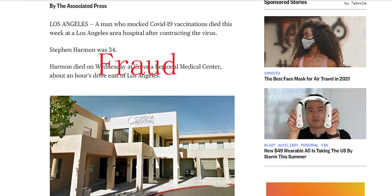 Lame Stream media reports man's death a day before he died. Fraud