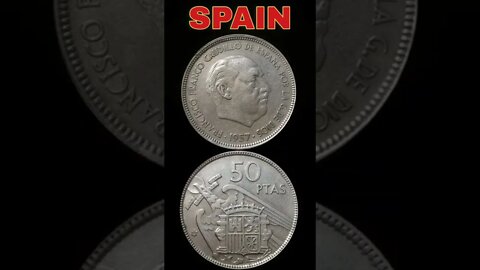 Spain 50 Pesetas 1957.#shorts #coinnotesz