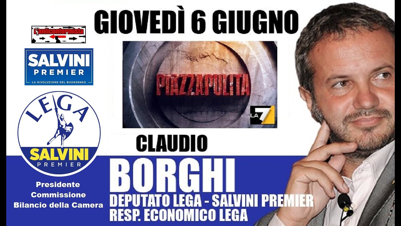 🔴 On. Claudio Borghi ospite a Piazza Pulita del 06/06/2019.