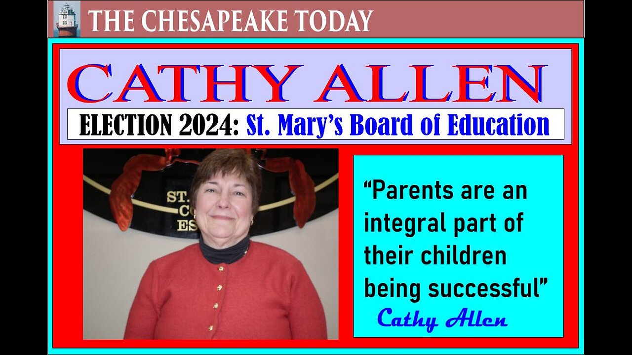 CATHY ALLEN bids for another term on St. Mary's County School Board