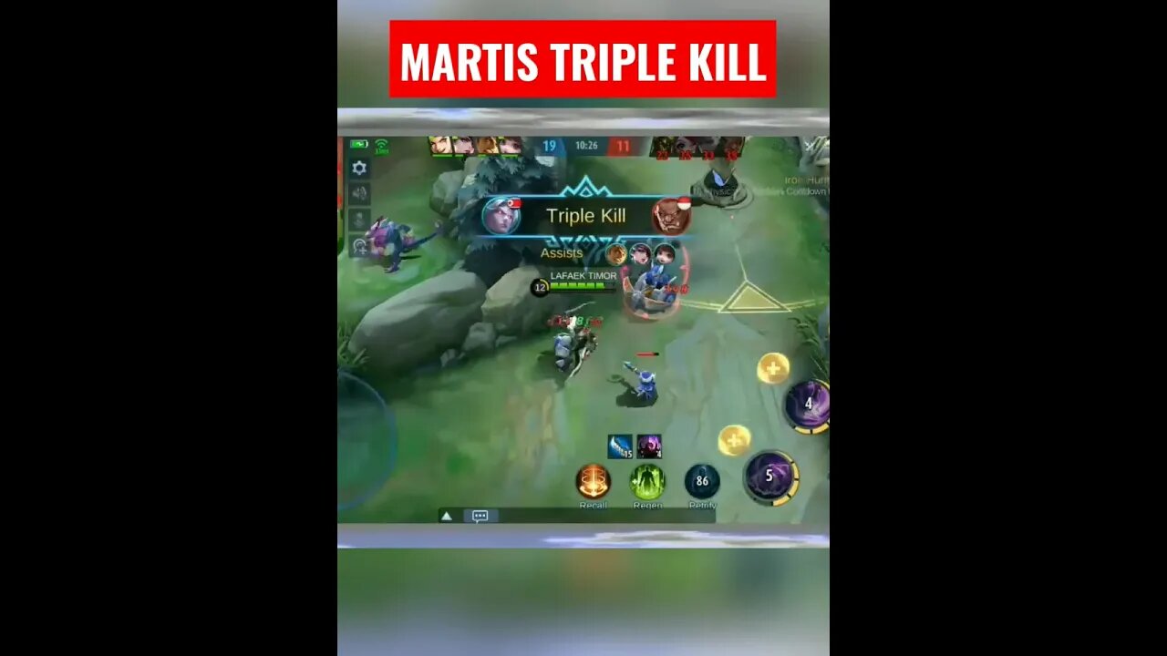 MARTIS TRIPLE KILL #mlbb #mobilelegend #mobilelegendsgame #ml #tokogame #omletarcade #codashop