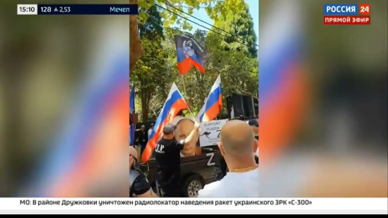 Russian Government media reports on Australian protests