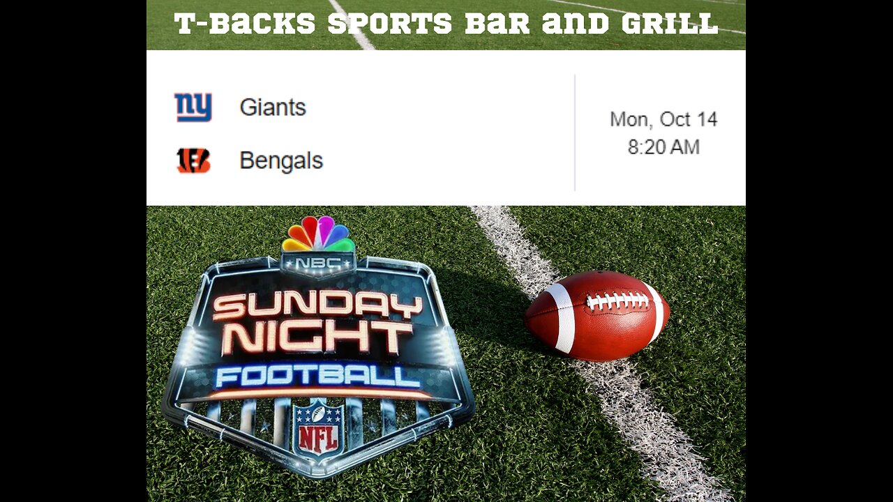 T-Backs Sports Bar and Grill Sports Schedule and quesadilla special for Monday Oct 14, 2024