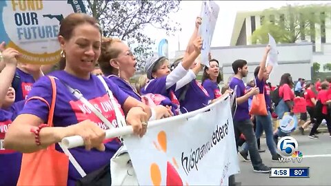 Florida teachers rallying at the capitol