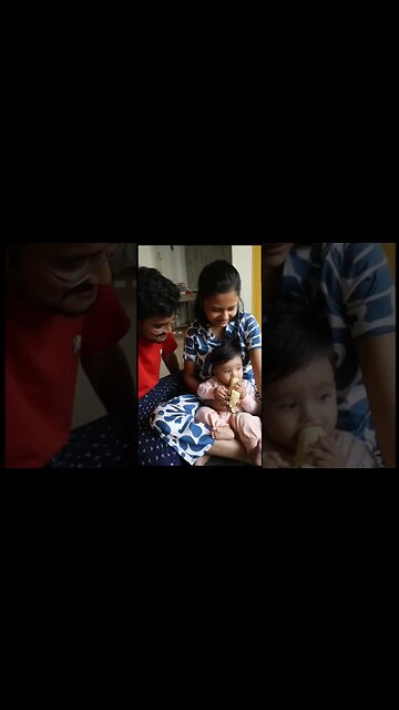 7 months old baby eats banana #ashortaday #shorts