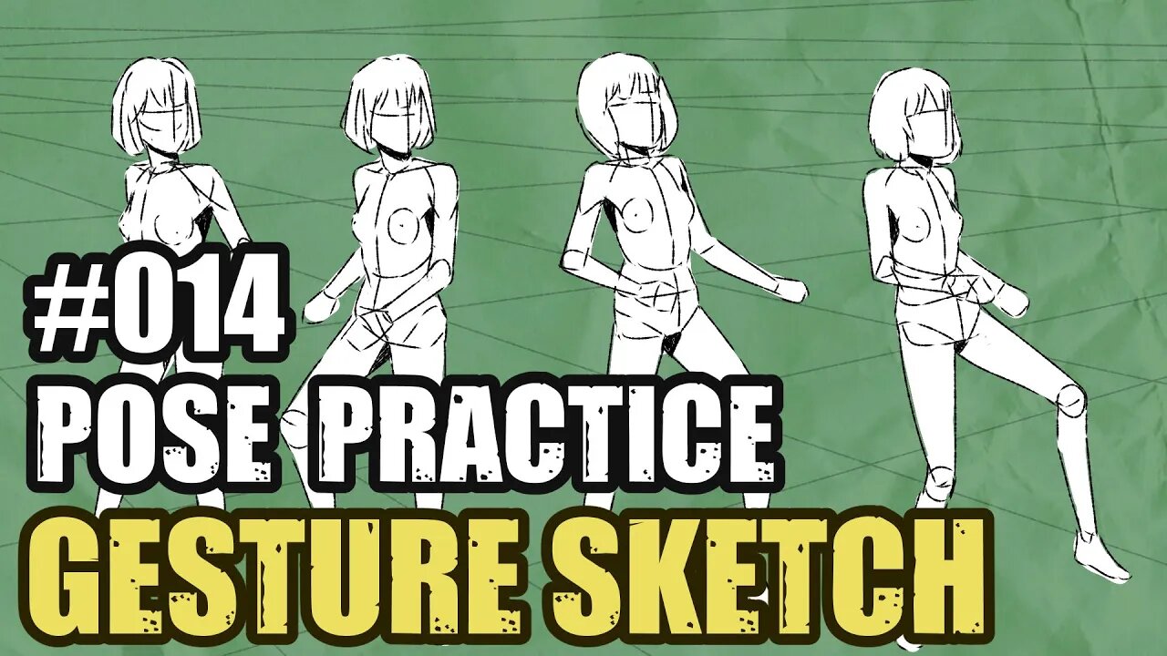 HOW TO SKETCH POSES. PRACTICE FOR ANIMATION - 014 #sketching #figuredrawing #poses