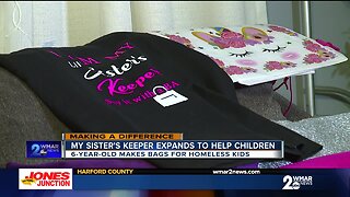 6-year-old makes bags for homeless kids