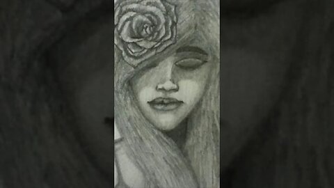 #flower #girl #pencil #drawing #shorts #pencildrawing #face #lips #hair #nose #draw #graphite #skill
