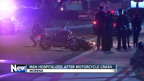 Motorcyclist hurt in Morena-area crash