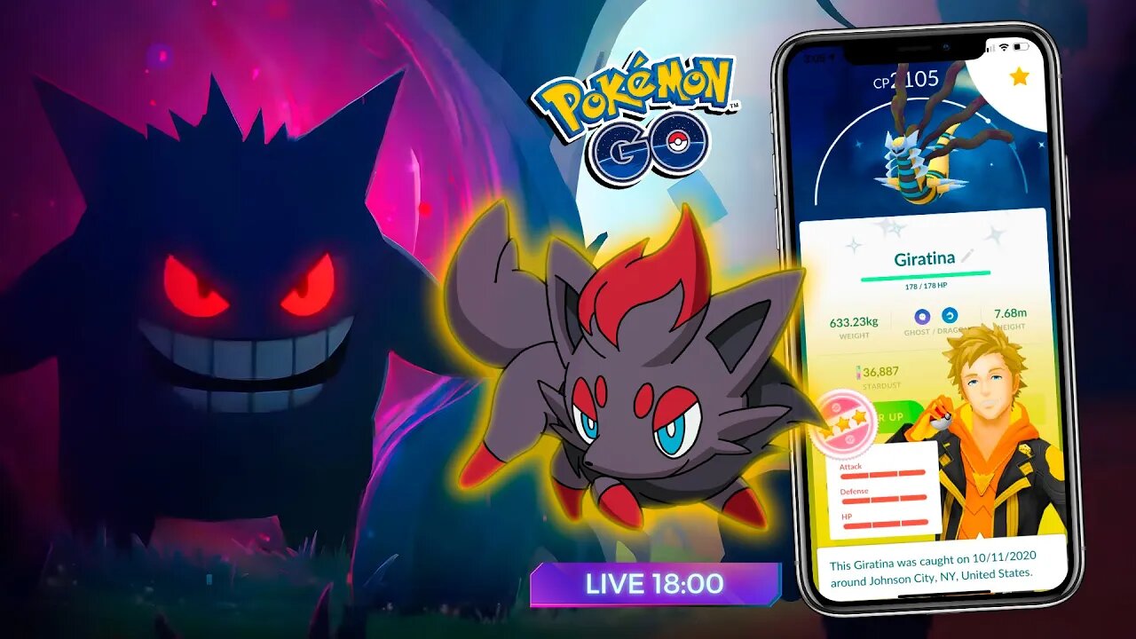 🚶 ZORUA DE VOLTA! GIRATINA SHINY! HALLOWEEN no Pokémon GO! Pumpkaboo shiny! Live na RUA! Pokémon GO