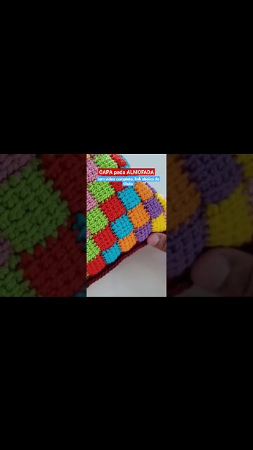 CAPA para ALMOFADA em crochê | 👇🏼Vídeo completo no link abaixo