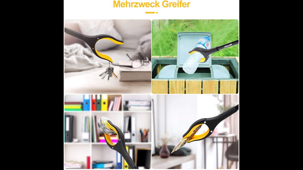 Jellas faltbare greifer, 0°- 180° abgewinkelter arm, 90° drehbarer kopf, 80cm langer greif-werkzeug