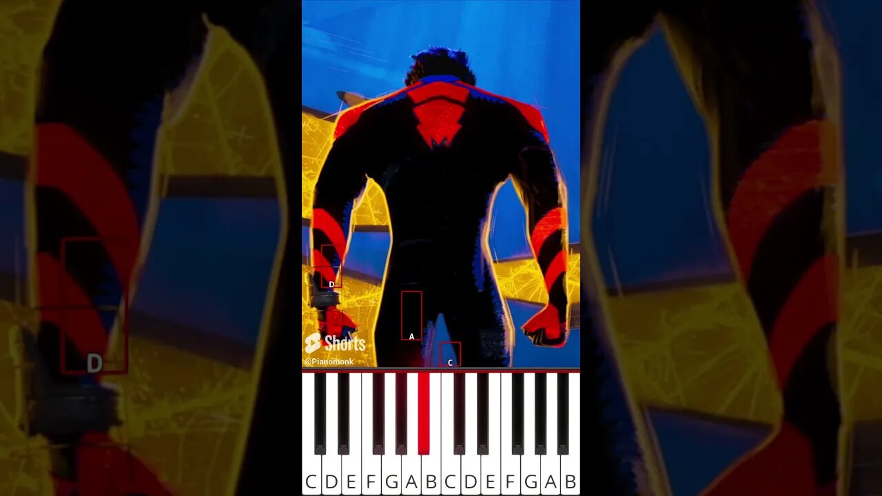 SPIDER-MAN 2099 Theme (Miguel O'Hara) | Spider-Man: Across the Spider-Verse - Octave Piano Tutorial