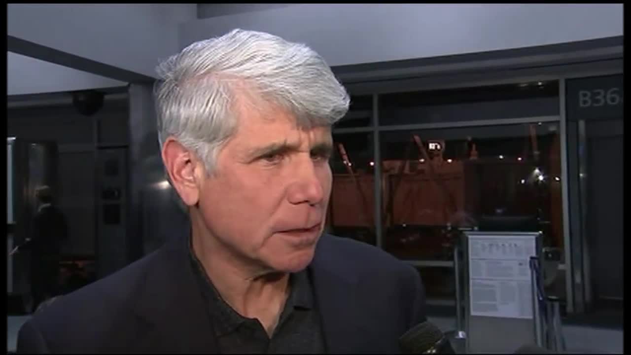 Former Illinois Gov. Blagojevich speaks at DIA after he was released from federal prison in Colorado