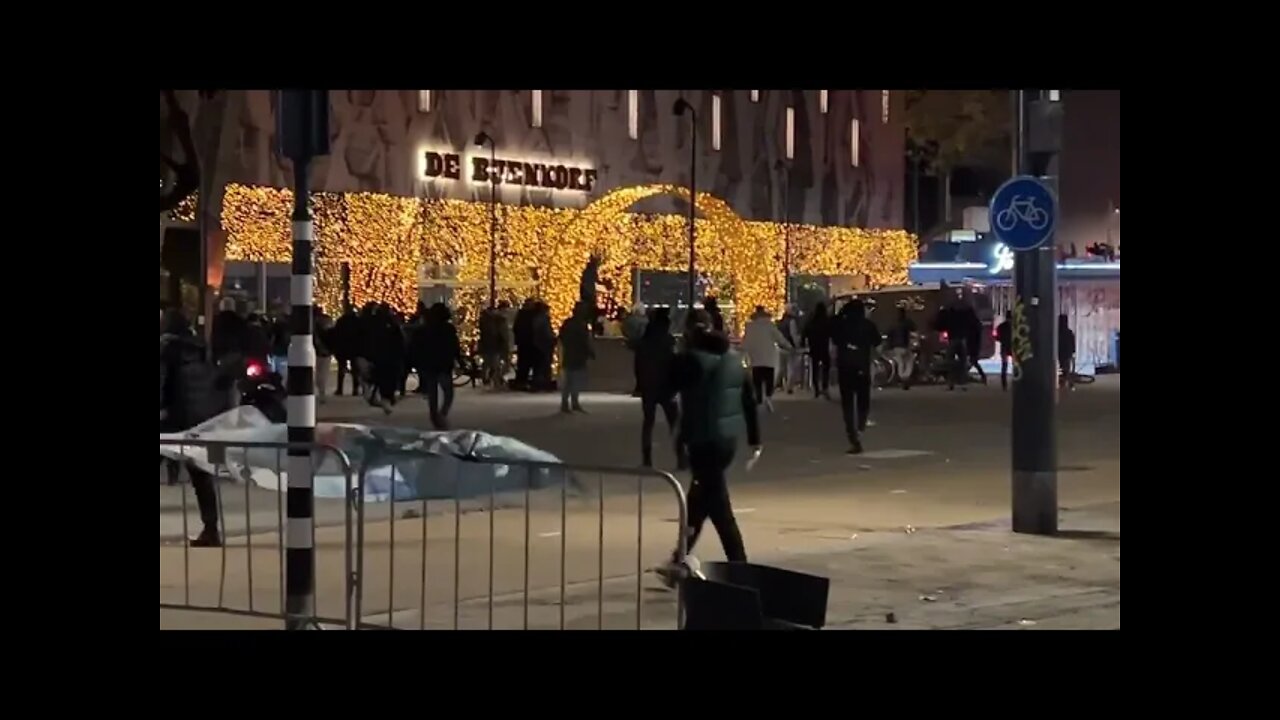 NETHERLANDS - Protesters Attack Police Van After Police Attacked Protesters In Rotterdam