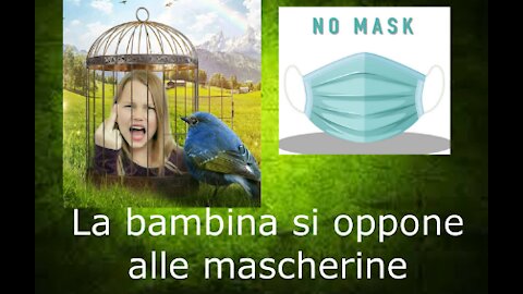 Un' altra bambina guerriera che si oppone alle mascherine