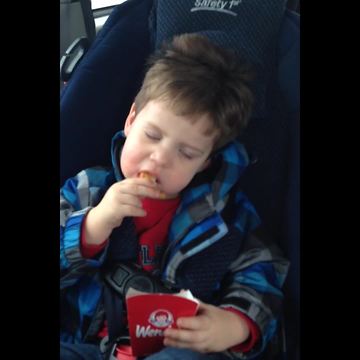 Little Boy Falls Asleep Eating Wendy's Nuggets
