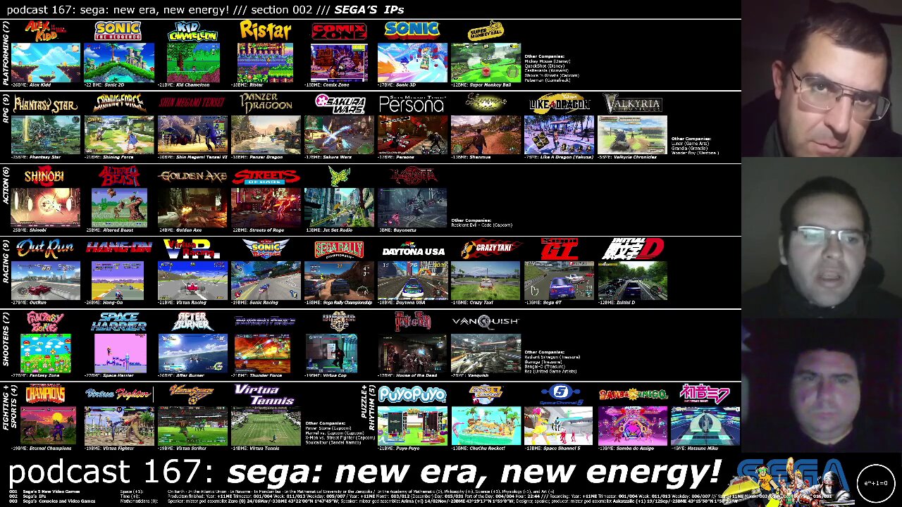 +11 001/004 011/013 006/007 podcast 167: sega: new era, new energy!