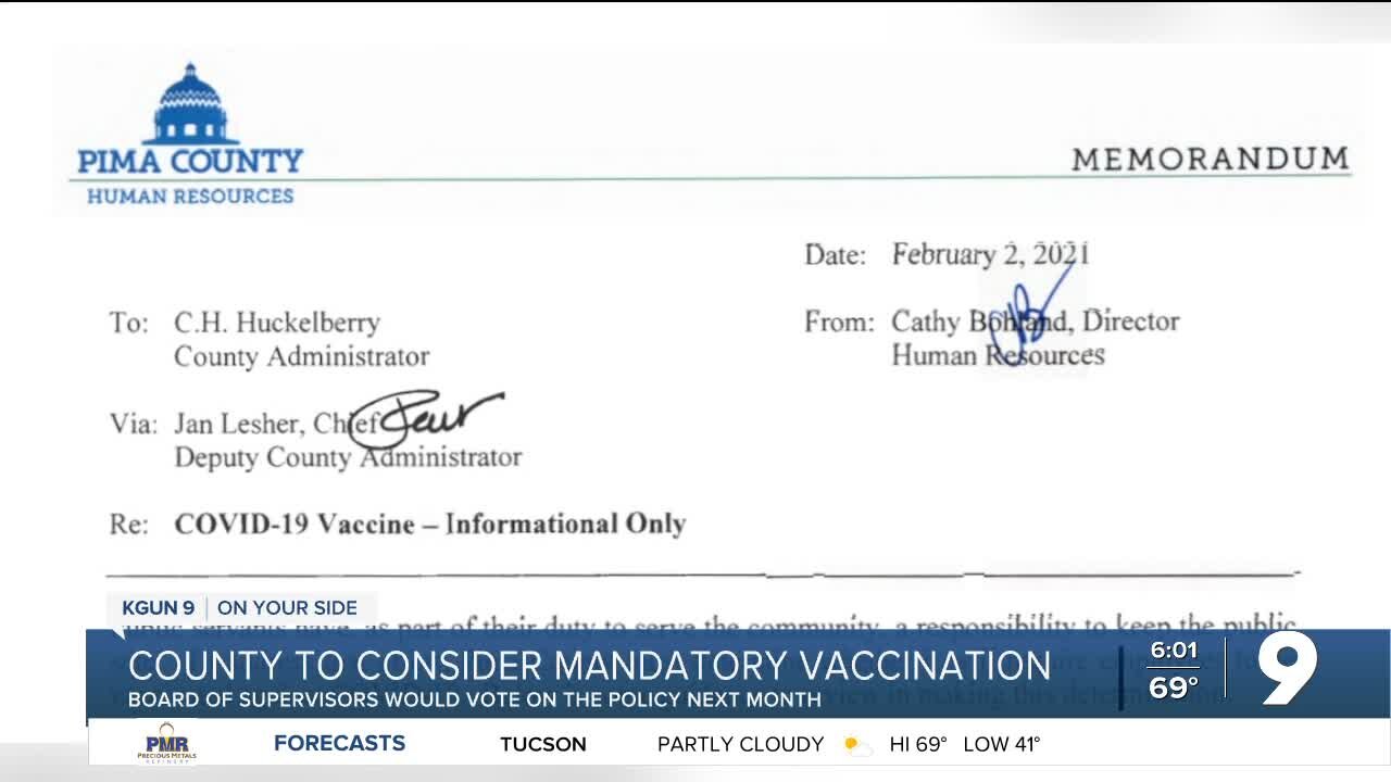 Pima County considering mandatory vaccinations for employees