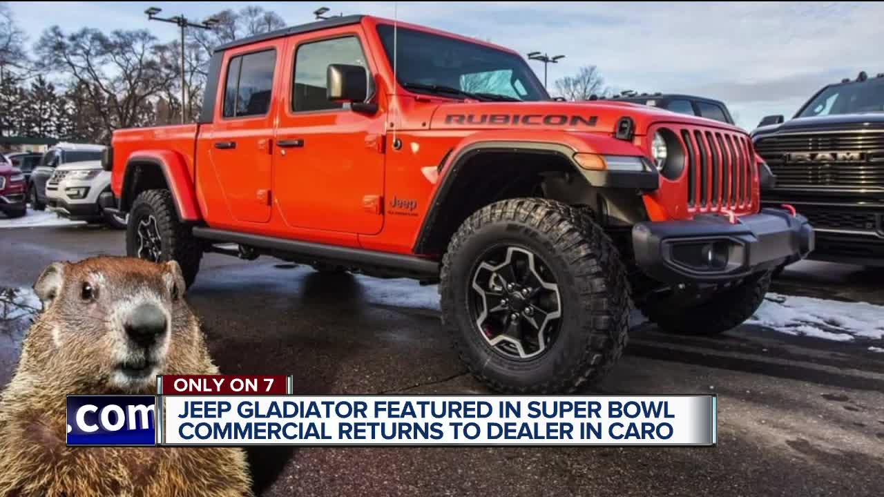 Jeep Gladiator featured in Super Bowl commercial returns to dealer in Caro