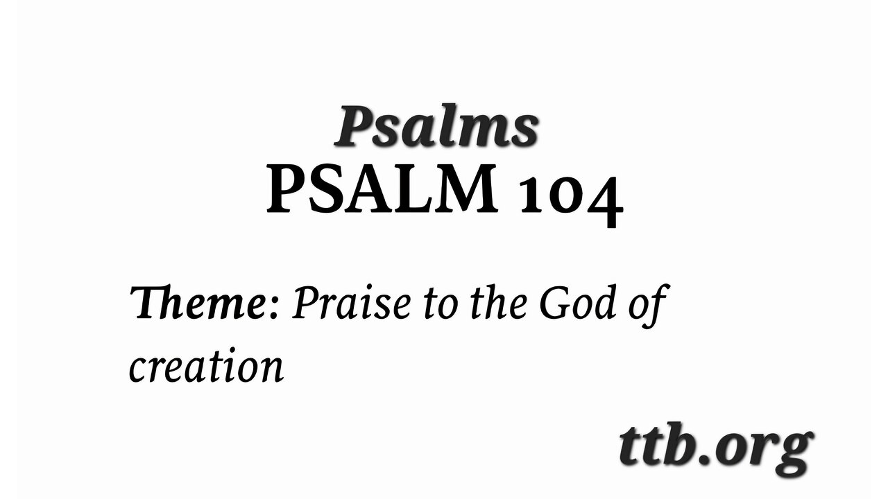 Psalm Chapter 104 (Bible Study)