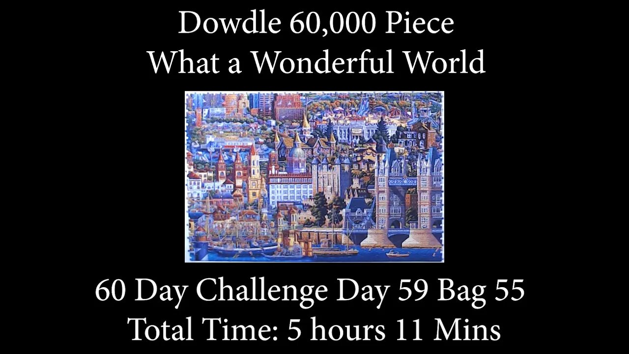 60,000 Piece Challenge What a Wonderful World Jigsaw Puzzle Time Lapse - Day 59 Bag 55!