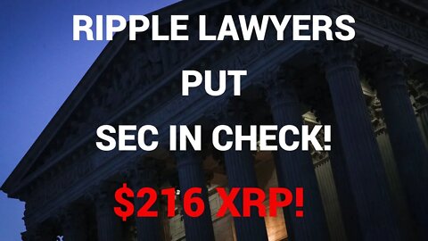 Ripple Lawyers Put SEC In Check! $216 XRP?