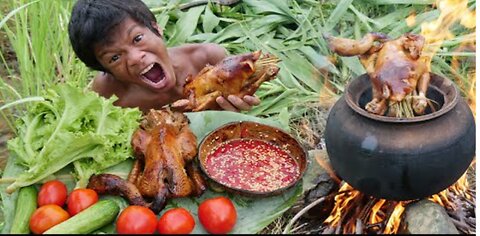 Cooking Chicken In Clay Pot🤤😸