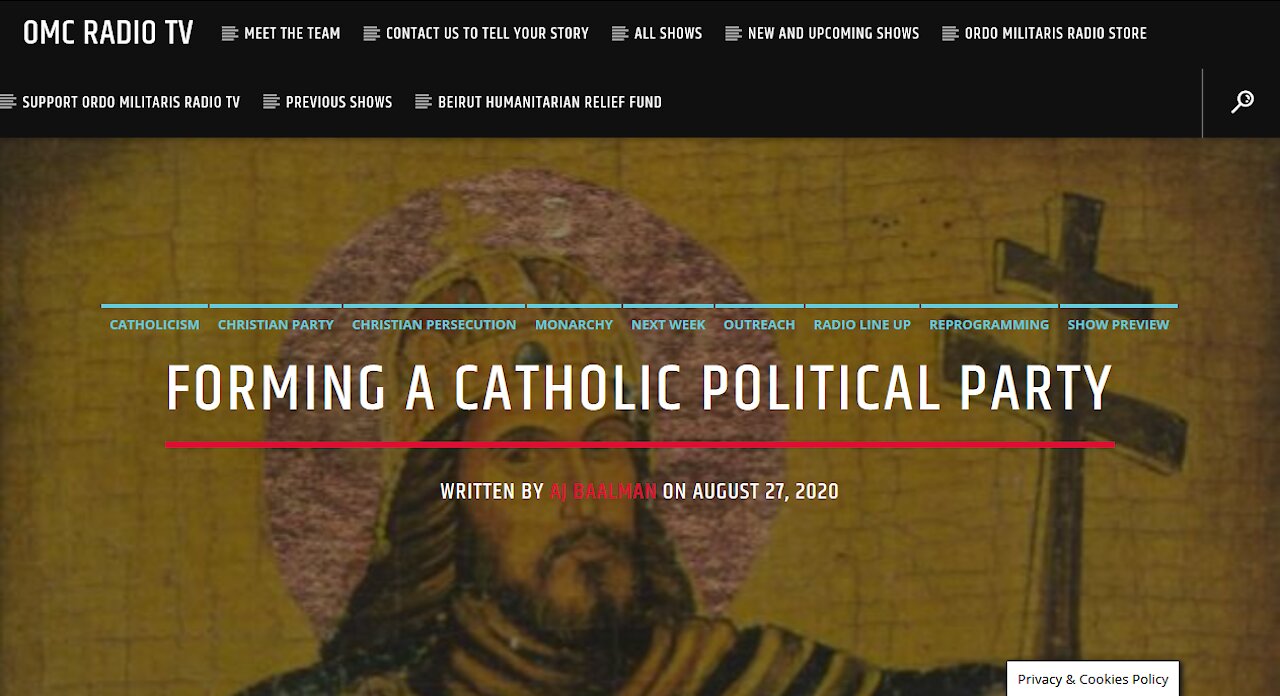 Forming A Catholic Political Party