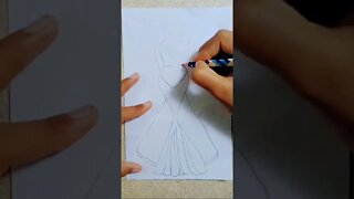 Beautiful dress drawing #shorts