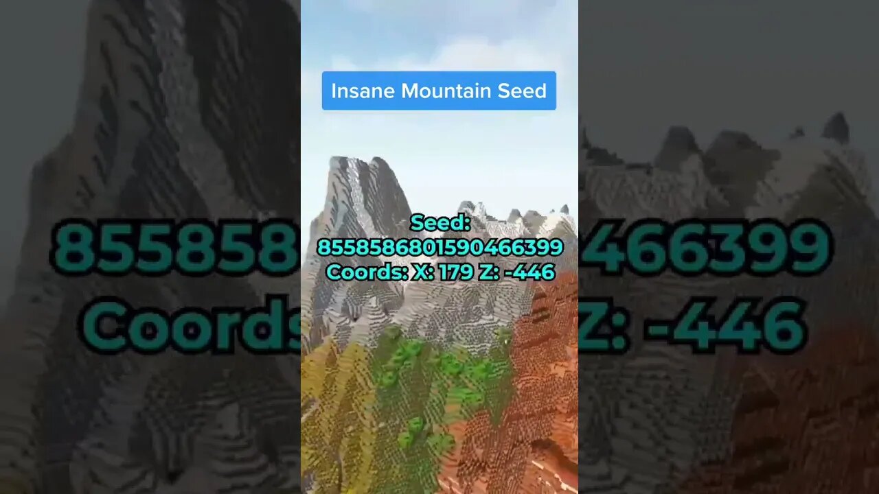 Amazing Minecraft seed on the mountains #minecraft #minecraftseeds #mcyt #shorts