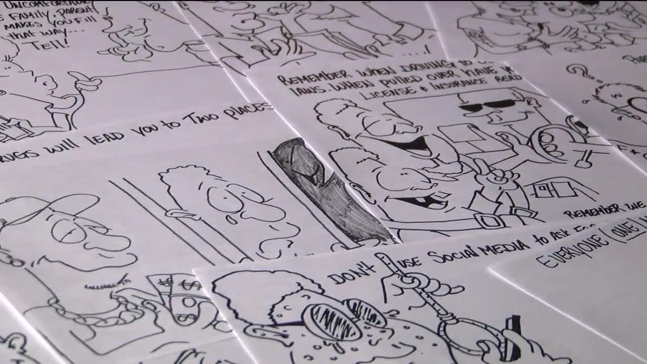 Homeless man creates coloring book pages with lessons he says children and adults need to hear