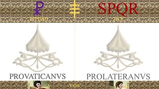 DIPTYCHA: XP+SPQR • ΕΙΡΉΝΗ+PAX • PROVATICANVS+PROLATERANVS • COS.