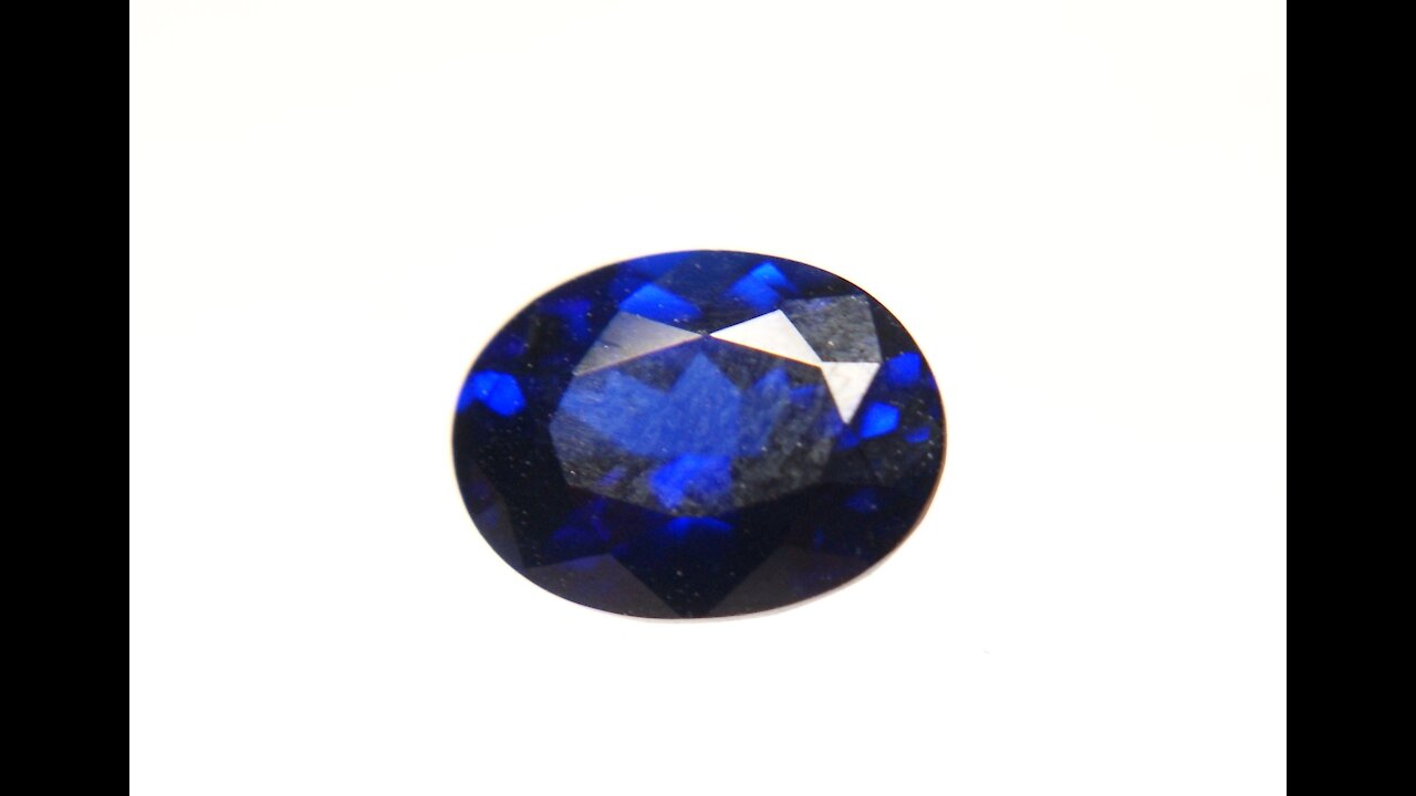 Hydrothermal Blue Sapphire Dark Kashmir Color Oval