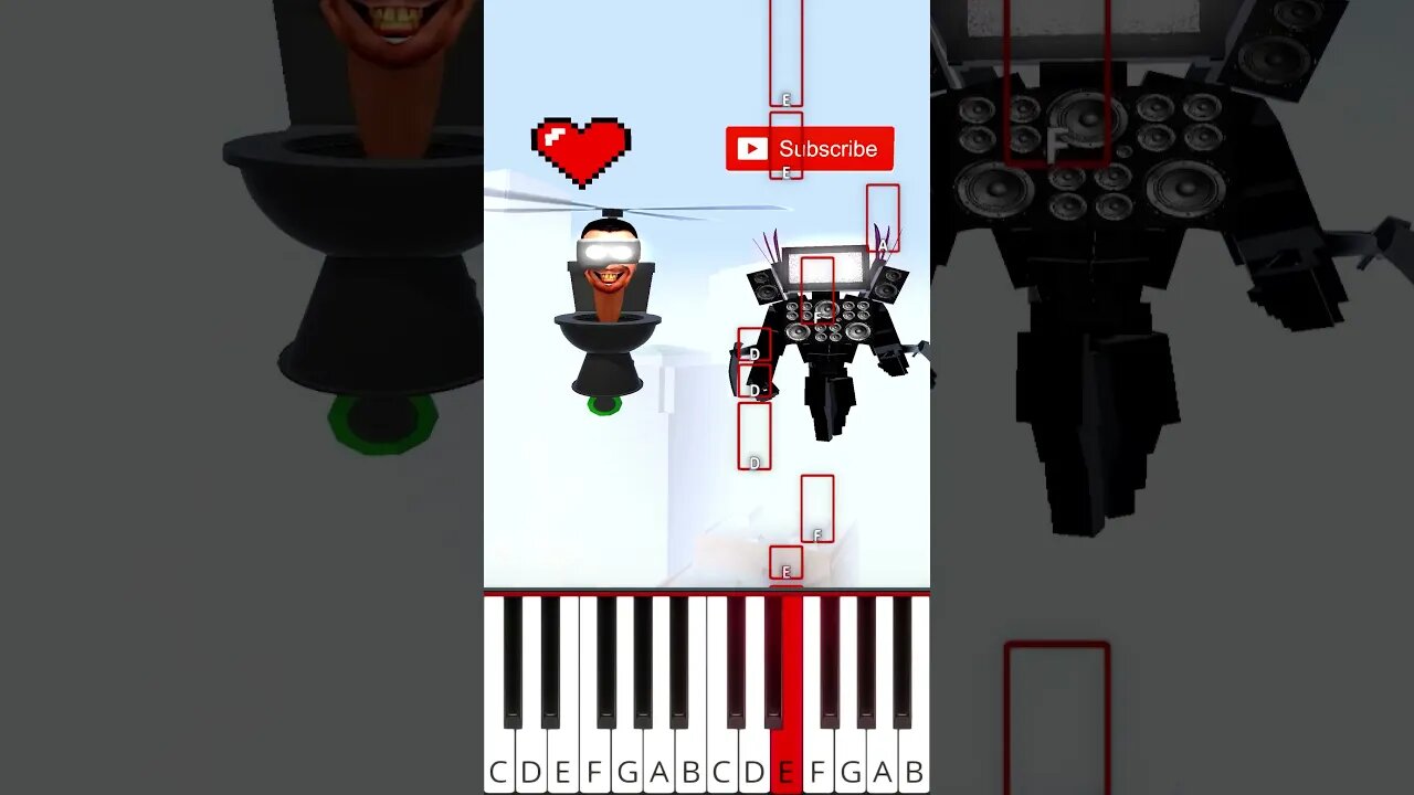 Who Will You Choose Skibidi Toilet Edition (@BigTastyAnimations) - Octave Piano Tutorial