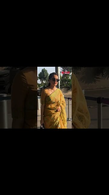 Kangana Ranaut Spotted At The Airport With Beautiful Saree Look 📸✈️