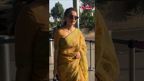 Kangana Ranaut Spotted At The Airport With Beautiful Saree Look 📸✈️