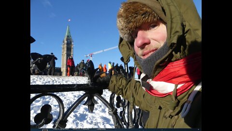 Truckers freedom Rally Ottawa Canada 2022 First day.