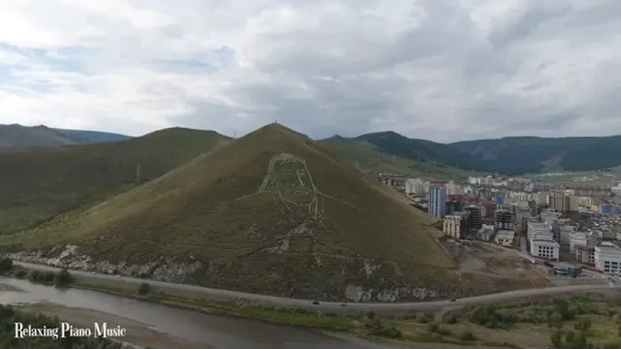 FLYING # OVER # MONGOLIA # 4K # UHD # # Relaxing # Music # Along # With # Beautiful # Nature # Vid