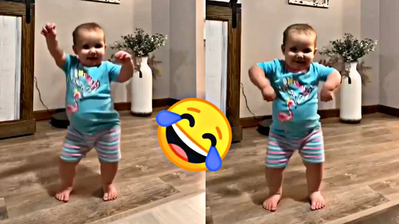 Cute baby funny dance