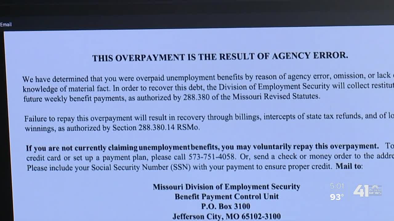 MO unemployment claimants say overpayment notice sent in error