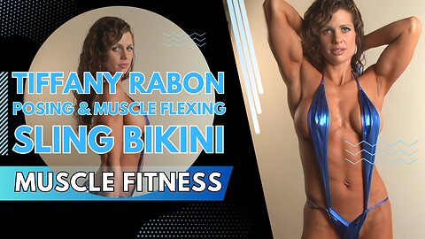Tiffany Rabon Blue Sling Bikini Fitness Model Posing Flexing HD #fitness #fitnessmodel