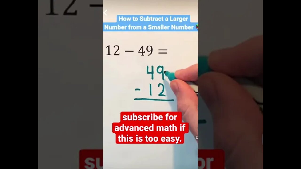 How to subtract integers #algebra