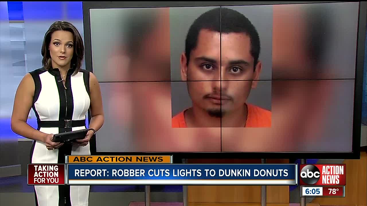 'Tight on money:' Pinellas man accused of shutting off power to Dunkin Donuts in robbery attempt